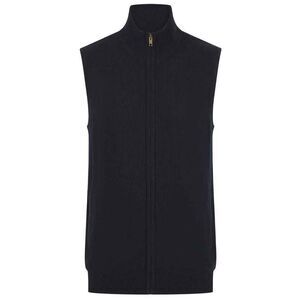 Henbury Mens Plain Full Zip Sleeveless Vest / Navy